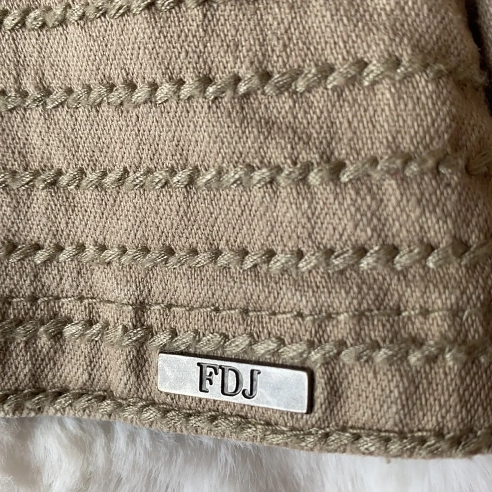 FDJ Tan/Khaki Button Jacket Size Large